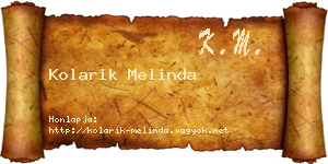 Kolarik Melinda névjegykártya